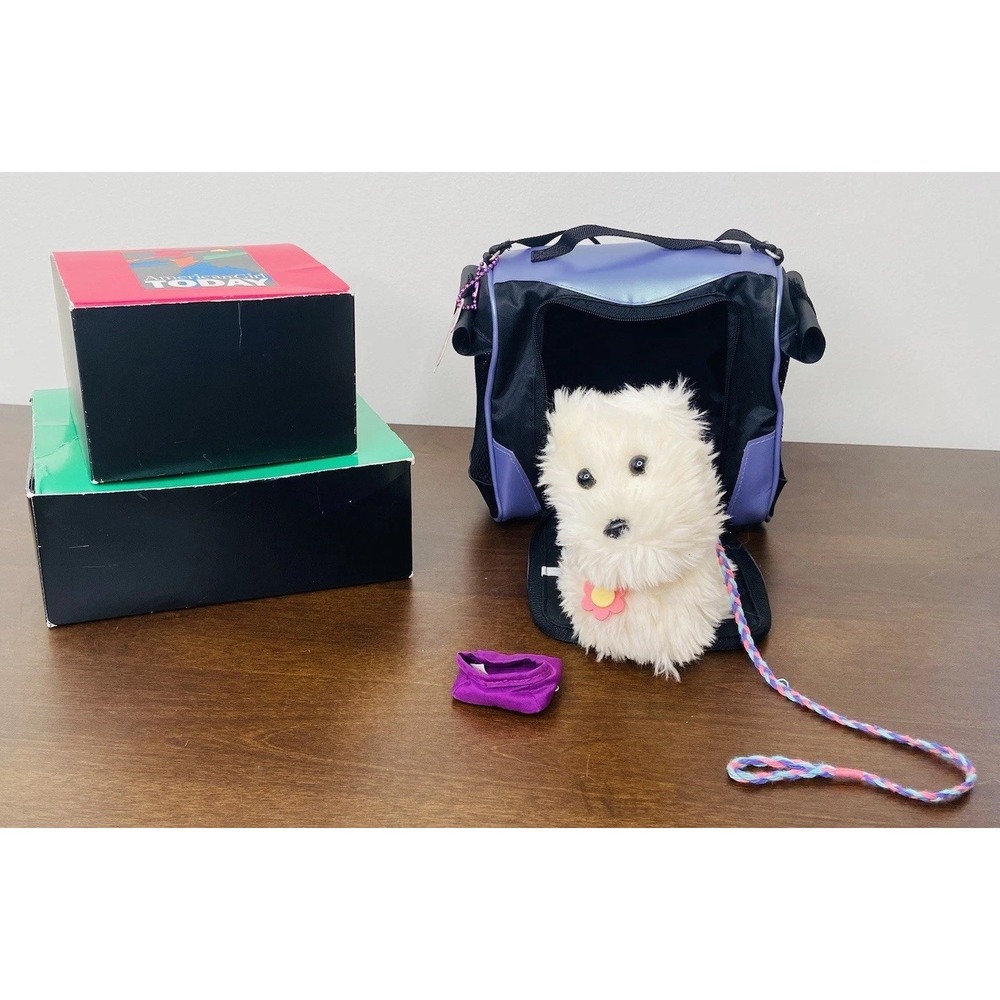 Coconut the Dog and Travel Carrier Set American Girl Lot Retired Puppy Westie